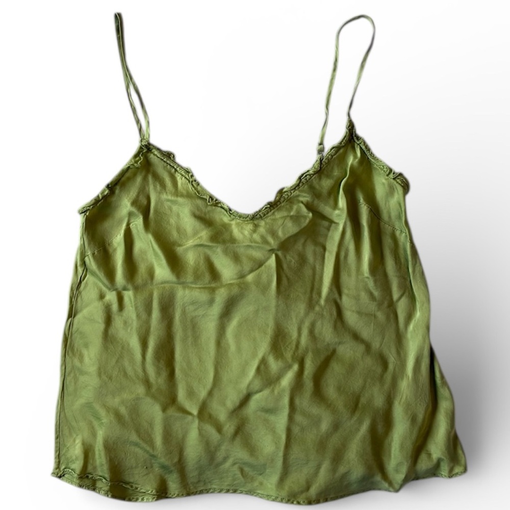 Aritzia Wilfred Light Green Silky Flowy Cami Top